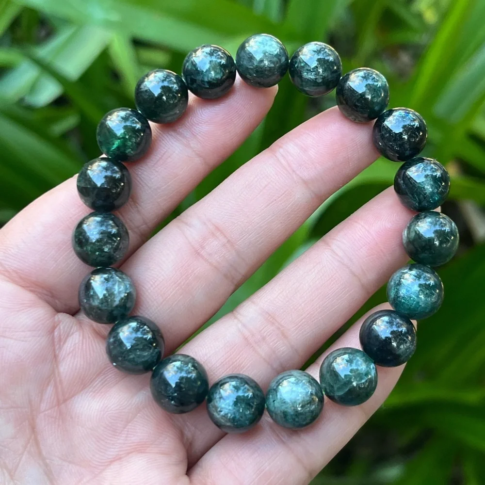 11mm flashy dark‎ green mica bracelet
